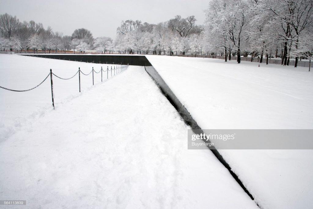 Vietnam War Memorial after a snow store, Washington, D.C., Wednesday, 16 September 2009. (Photographer Carol M. Highsmith / Buyenlarge / Archive Photos via Getty Images.)