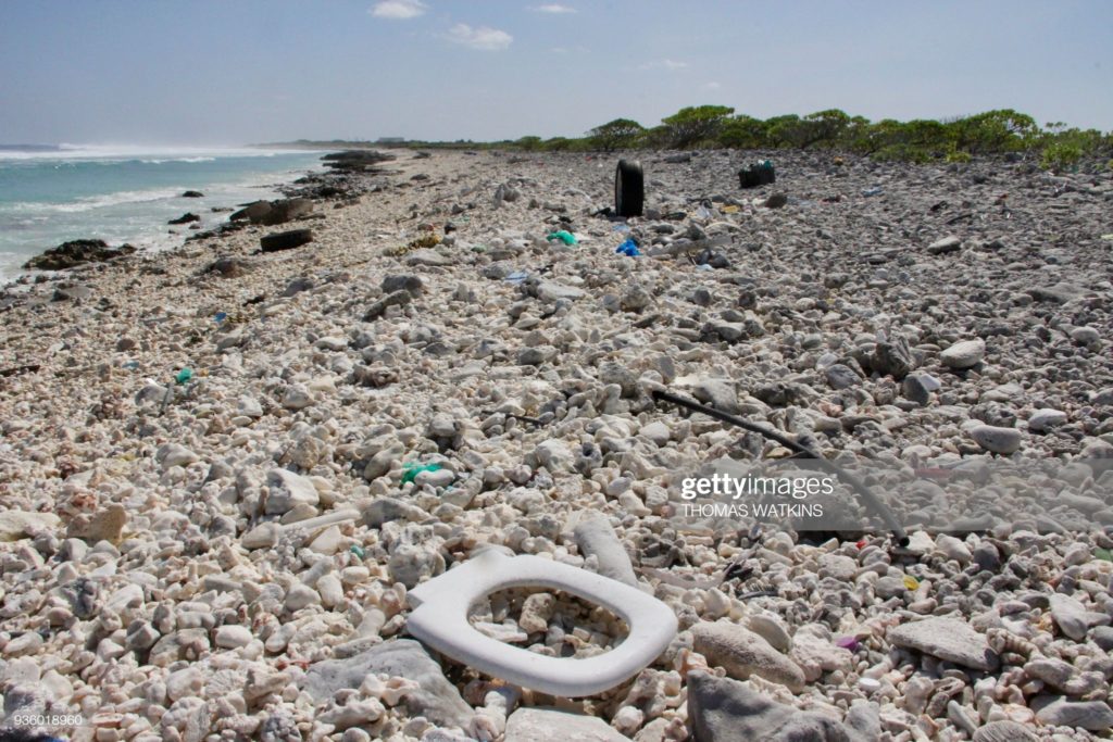 Plastic trash, Wake Island, Pacific Ocean, Thursday, 2 February 2018. (Photographer Thomas Watkins / AFP via Getty Images.)