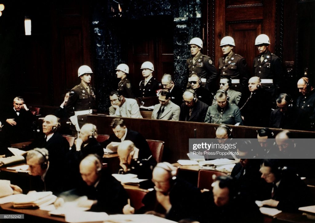 Nuremberg War Crimes Trials, Palace of Justice, Nuremberg, Germany, November of 1945. (Photographer Rolls Press / Popperfoto via Getty Images.)