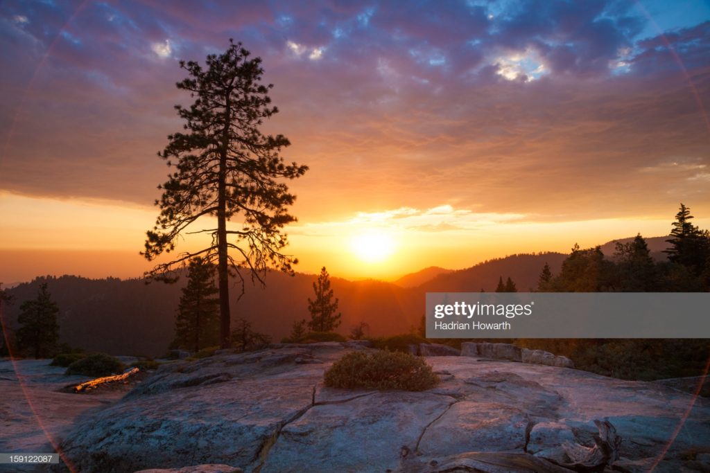 Sunset, Beetle Rock, Sequoia National Park, California, August. (Photographer Hadrian Howarth / Moment Editorial via Getty Images.)